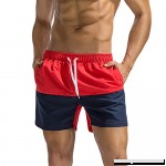 Sannysis Plus Size Swimwear Men Breathable Trunks Pants Color Stitching Swimwear Beach Shorts Slim Wear Red B07NZ1SLL3